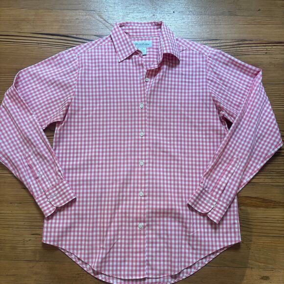 Brooks Brothers pink white gingham long sleeve womens button up shirt SIZE 6 - Picture 1 of 4